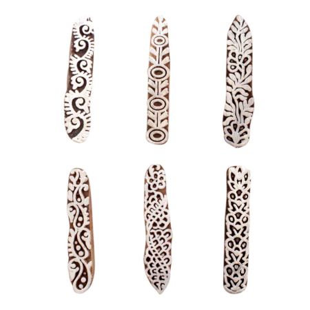 Set of 6 Piece New Mix Wooden Printing Blocks